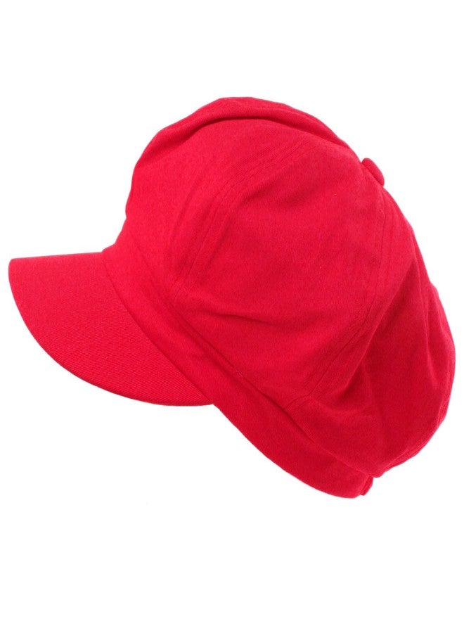 SK Hat shop Summer 100% Cotton Plain Blank 8 Panel Newsboy Gatsby Apple Cabbie Cap Hat Fuchsia - Image 1